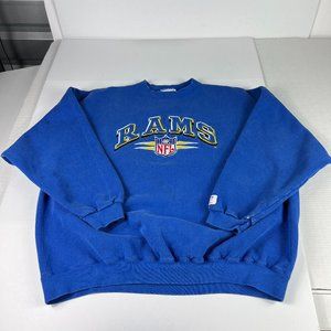 VTG 90s Logo Athletic St Louis Rams Sweatshirt Extra Large Boxy Blue Crewneck